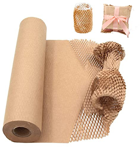 SENENQU Papel Kraft Rollo de Panal 50 m x 40 cm, Papel de Regalo y Embalaje para Proteger Objetos Frágiles en Mudanzas, Cajas, Paquetes, Tiendas y Detalles de Regalo
