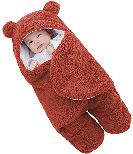 Happy Cherry Babyschlafsack Neugeborene Winter Jungen Mädchen Pucksack Baumwolle Coperta Khaki 6-9 Monate Rot