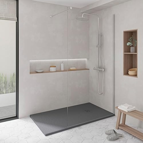 KOES - Kunstharz-Duschwanne Modell NILO – 90x100 – Anthrazit RAL 7016