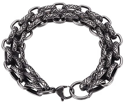 Aeici Bracelet à breloques pour homme en acier inoxydable style dominant torsadé
