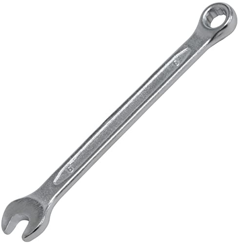 AERZETIX - C64768 - Llave combinada plana métrica 6mm longitud 101mm - horquilla y anillo/ojo 12 lados - manija recta - en acero CR-V - color plata - apriete/montaje/aflojamiento