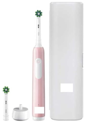 Oral-B Pro 1 Electric Toothbrush with 3D Cleaning, Gifts for Women/Men, 1 Toothbrush Head & Travel Case, Gum Pressure Control, 2 Pin UK Plug, Pink