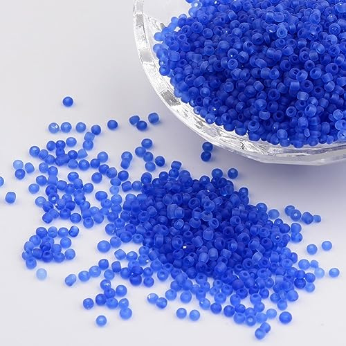 Handicraft Emporium | Frosted Glass Seed Beads | Round (Cornflower Blue, 2mm)