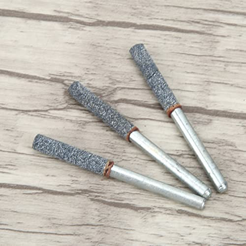 Gavigain 3Pcs 4mm 5/32in Afilador de Motosierras, Herramienta de Afilado con Piedra de Rebaba,Lima Profesional con Piedra de Rebaba,Accesorio de Afilado para Herramienta Giratoria