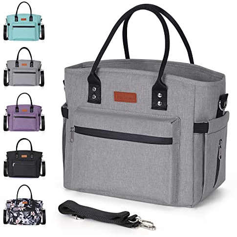 Jomddems Isolierte Lunchtasche für Damen und Herren, auslaufsichere Kühlbox mit Schultergurt, thermisch, groß, wiederverwendbar, Lunchbehälter für Erwachsene, Büro, Arbeit, Picknick, Camping, Schule