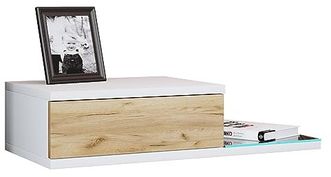 VCM Nachtschrank | Wandschublade | Wandboard | Nachttisch | Maße ca. H. 15 x B. 65 x T. 30 cm - Konsila L