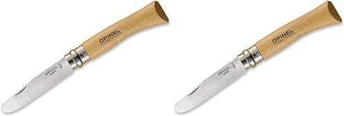 OPINEL Nr. 7 Taschenmesser, für Kinder, mit Griff aus Buchenholz, Braun, Gesamtlänge 17,5 cm, 254136 (Packung mit 2)