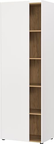 Germania Aktenschrank 6002-633 GW-HASSELT, in Weiß/Navarra-Eiche-Nb., Türen sowohl rechts als auch Links montierbar, FSC-Zertifiziert, 62 x 188 x 42 cm (BxHxT)