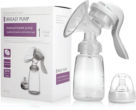 Manual Breast Pump & Breastmilk Storage Bottle, Adjustable Suction Silicone Hand Pump Breastfeeding, Small Portable Manual Breast Milk Catcher Baby Feeding Pumps & Accessories