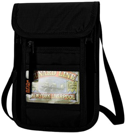 Brustbeutel mit RFID-Schutz, Unisex Reisegeldbeutel Diebstahlsicher Kleine, Reisegeldbeutel für Passport, Kreditkarten, Münzen und Reise Zubehör