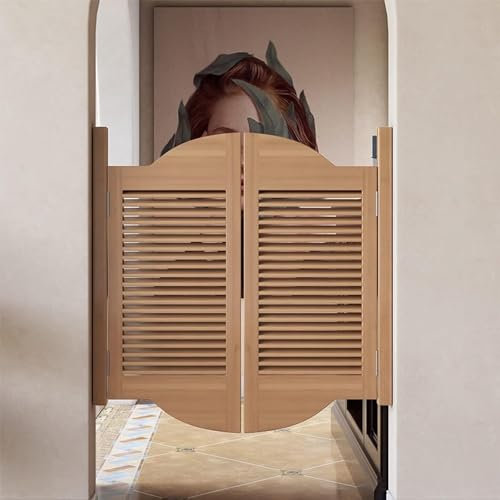 Kanduo Halbhohe Türöffnungen Flur Kleines Café Doppeltür Drehtür, Halbhohe Tür mit Fensterläden, Innen Vintage Dekorativ, Schiebe-Schwenktür(Size:81x90cm)