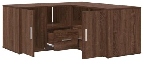 vidaXL Eckregal Braun Eichen-Optik 160x40x45 cm Holzwerkstoff