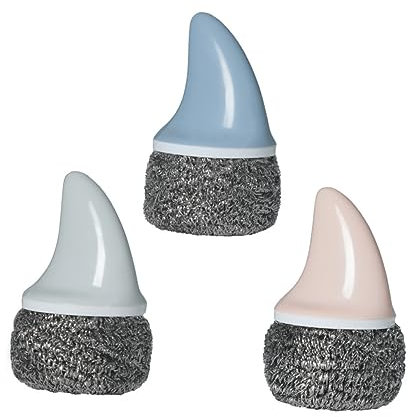 KOMBIUDA 3piezas Estropajos De Cocina Acero Inoxidable Mango Creativo Fácil De Limpiar Para Utensilios De Cocina