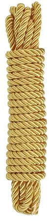 Rebower Gedrehte Zierkordel 8mm x 5m Nylon Zierkordel Faden Schnur Kordel Geflochtene Zierkordel [Für Nähen Wohnaccessoires Bastelarbeiten] - 0.3 Zoll/Gold