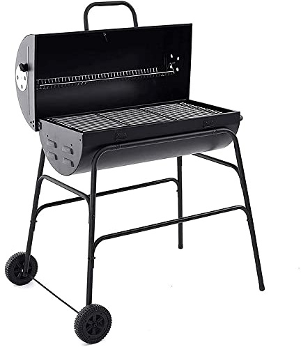 KWMAEEUID Brûleur BBQ au gaz Propane, en Acier Inoxydable, pour Patio et Jardin avec Deux étagères Pliables