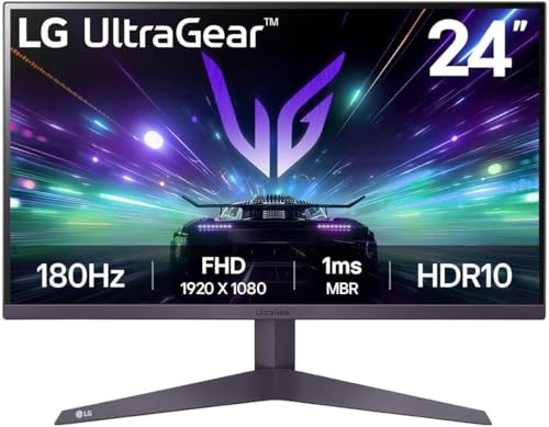 UltraGear™ FHD 180Hz 24 Monitor para juegos, MBR, HDR 10, AMD FreeSync™, sincronización de acción dinámica, relación de aspecto 16:9, negro