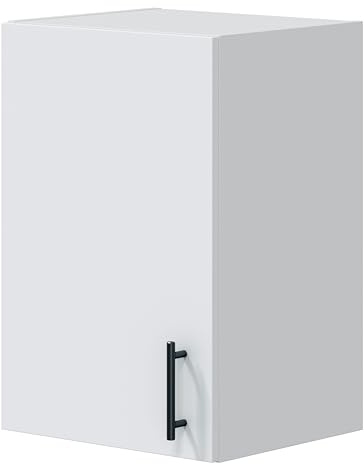 Bricohabitat Módulo Alto de Cocina para Colgar 40 cm Mueble Alto Cocina Moderna Kira en Blanco Brillo 40x59x34 cm