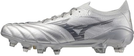 Mizuno Morelia Neo IV Herren Rugby-Stiefel mit weichem Boden, Erwachsene, Galaxy Silver C Grey, 40.5 EU