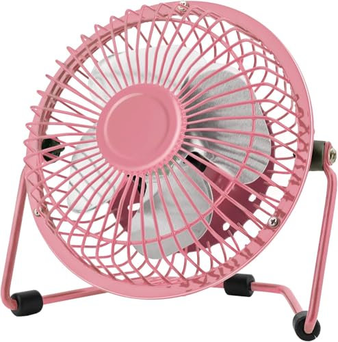 Werwing 9 Inch USB Desk Fan - Brushless Motor, Dual Speed, Ultra-Quiet, Portable Mini Fan for Home, Office, Dorm & Bedside (Pink)