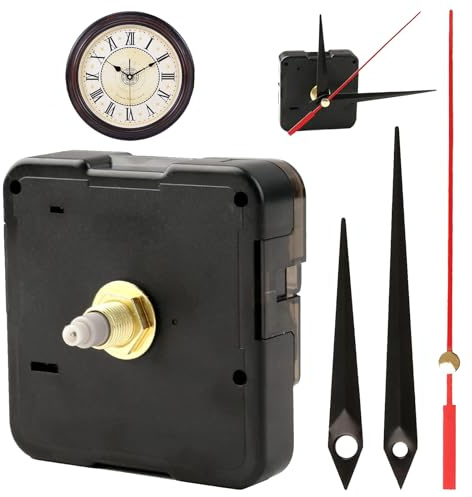 Mecanism klocka, 16 mm kvarts klockmekanism med händer för DIY, komplett kit för reparation och skapande av väggklocka, tickfri rörelse, för konstnärlig och funktionell urmakeri