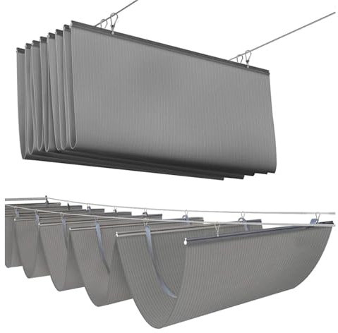 Einziehbare Wellenmarkisenabdeckung, Ersatzdach für Pergolen, Terrassen, Decks und Pavillons, Schiebe-Sonnensegel (B 2,4 m x L 8 m)