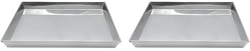 Pentole Agnelli COAL49/345 Teglia Rettangolare in Lega d'Alluminio 3003 con Orlo, Argento, 45 x 35 cm, 1 Pezzo (Confezione da 2)