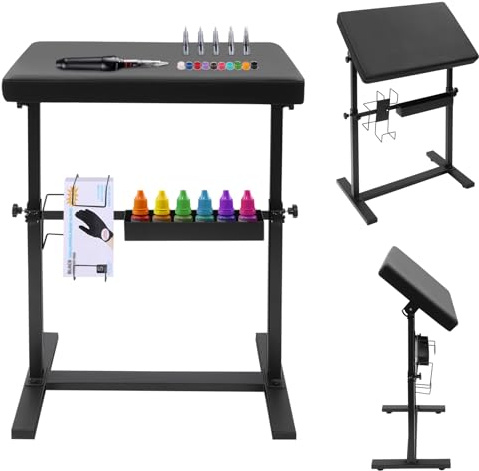 tatueringsarmstöd, höjdjusterbart PU-läder armstödsstativ, 60 x 40 x 66 cm modern tatueringsstol, armstöd tatuering för studio salong, upp till 50 kg