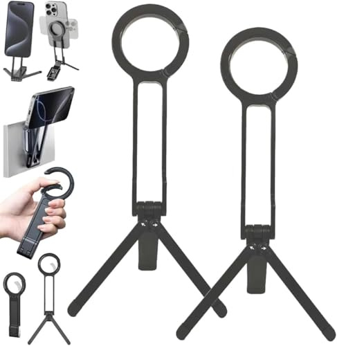 Ma38 Magnetic Phone Tripod for Phone,Ma38 Portable PHone Holder Mini Tripod for Magsafe with Double-Sided,Strong Magnet Quick Mount, Mini Tripods Pocket Cell phone Stand,Portable Pocket Size (Black*2)