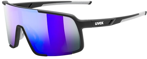 Uvex cellon Sportbrille Sonnenbrille – Ultraleicht mit 100% UV400 Schutz – Black Matt/Mirror Blue