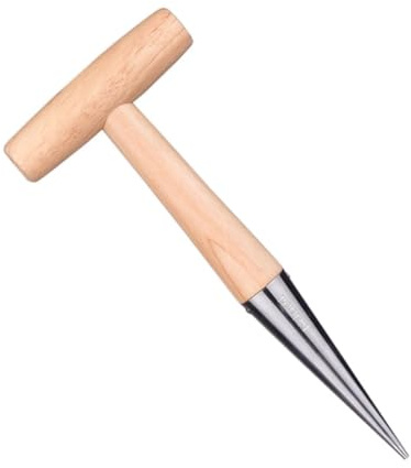 Angoily Dibber Gartengerät mit Ergonomischem Holzgriff Robuster Pflanzlochbohrer für Sämlinge Vielseitiges Gartenwerkzeug zum Pflanzen Umpflanzen und Düngen im Außenbereich