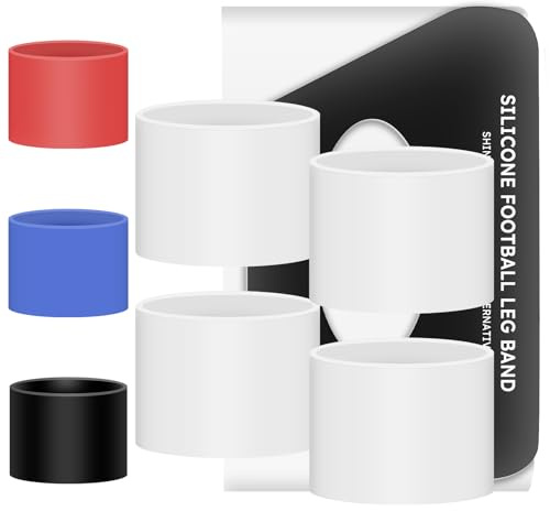 AUYAO Skydd för benskydd i silikon, Shin Guard Stay Grip Tape Benskydd, Halkfritt stöd för Fotben, Fotboll Ankelrem för Fotboll Löpning och Cykling