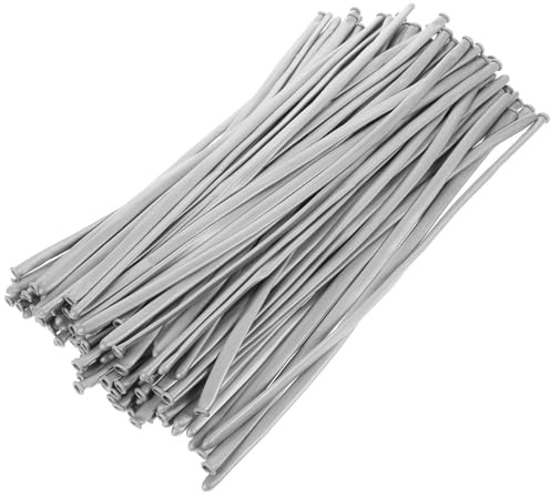 DIYEAH 100 Globos Largos Metálicos de Látex 1,8 G Plateados para Fiestas y Bodas, Kit Decorativo para Modelar y Globos Giratorios, Accesorios para Cumpleaños y Eventos Festivos