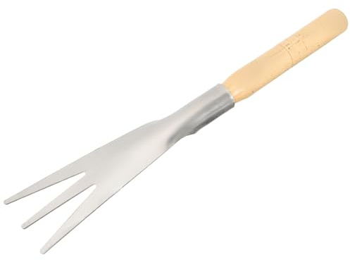 Gatuida 3-Toothed Stainless Steel Gardening Trowel Hand Shovel for Vegetable Planting and Weeding with Wooden Handle, Sturdy Transplanting Spade for Raised Soil and Outdoor Use