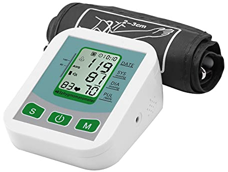 Horett Monitor de Presión Arterial de Brazo Automático Digital, Esfigmomanómetro Voz en Inglés para Uso Doméstico