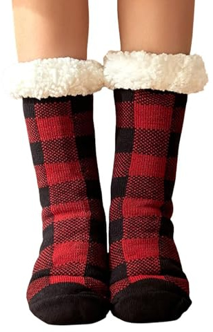 Zunetsutock Slipper Sockor Dam, Slipper Socks | Fleecefodrade vintertjocka