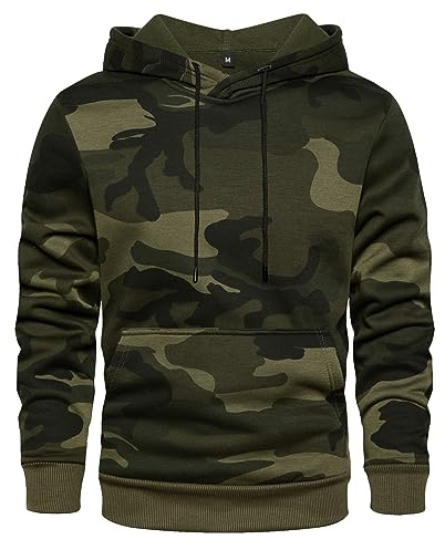 MANLUODANNI Herren Pullover Fleece Sweatshirt Camouflage Hoodies