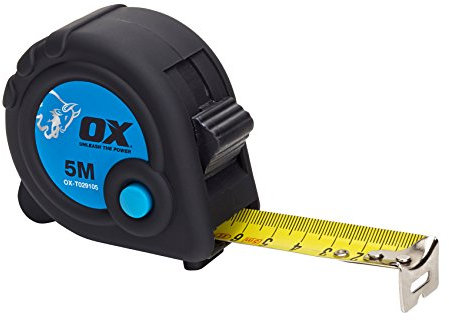 OX Tools T029105 Trade 5m Tape Measure - Metric Only, Black/Blue