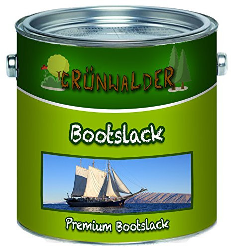 Grünwalder premium 2-Komponenten Bootslack Yachtlack im SET für GFK, Polyester und Kunststoff inkl. Härter GLÄNZEND FARBAUSWAHL und klarlack Bootsfarbe Yachtfarbe Lack (1 L, Rotbraun RAL 8012)