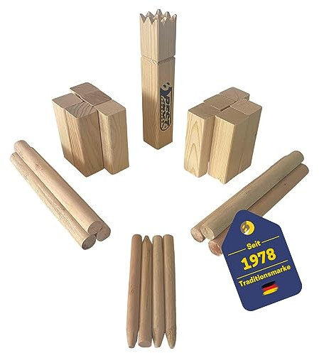 Best Sporting Nordmann-Schach Reise-Set | Kubb Spiel für Erwachsene & Kinder | Outdoor Wurfspiel aus Holz | Gesellschaftsspiel für Draußen | Kompaktes Holzspiel mit Tragetasche
