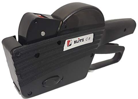 Blitz Preisauszeichner Modell C8 schwarz - 1 Zeilig - 8 Stellig für 26x12 mm Etiketten