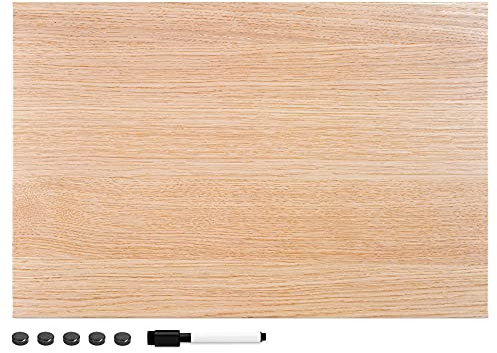 Navaris Magnettafel Magnetpinnwand Memoboard zum Beschriften - 60x40 cm Notiztafel div. Designs - Tafel abwaschbar mit Halterung Magneten Stift