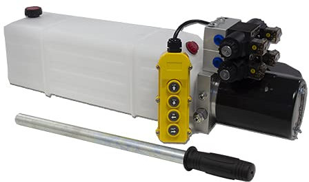 Flowfit 24 V DC Doppel-Magnetspender, hydraulisches Kraftpaket mit 13 l Tank und Handpumpe, ZZ01651