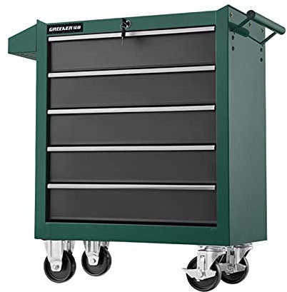Bderkz Rolling Garage Workshop Tool Organizer 5 Drawer Tool Chest with 4 Wheels and Locking System, Tool Storage Cabinet for Garage Storage, Red (Color : Green)