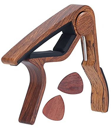 Gitarren-Capo aus Massivem Holz, Tragbarer Geräuschloser Kapodaster für Akustische und Elektrische Akustikgitarren