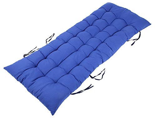 lyrlody Cojín para Tumbona, Tumbona de Jardín con Cuerda Antideslizante Cojín para Tumbona Tumbona Mecedora Sillón Azul(48 * 155 * 8cm)