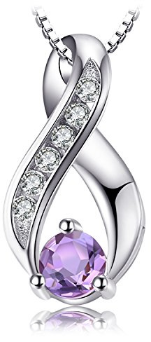 JewelryPalace Infinity Echt Amethyst Kette Anhänger 45CM, Violett Schmuck Set, Halskette Damen Silber 925 Collier Damen Mädchen, Unendlichkeit Lila Edelstein Schmuck für Frauen Jahrestag Rosegold Gold