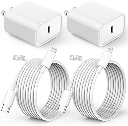 iPhone Charger Fast Charging,iPhone Fast Charger 2Pack Type C Fast Charger Block Plug Adapter 6FT USB-C to Lightning Cable Cord for iPhone14/13/13 Pro/12 Pro/12 Pro Max/11/Xs Max/XR/X/SE,iPad,AirPods