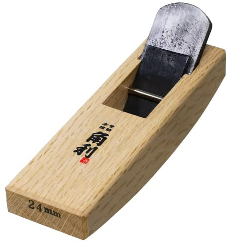 KAKURI Mini-Handhobel für Holz, 24 mm, gebogene Sohle, hergestellt in Japan, japanisches kleines Holzhobelwerkzeug für Holzbearbeitung, Glättungskurve, 12,2 x 3,6 x 3,8 cm
