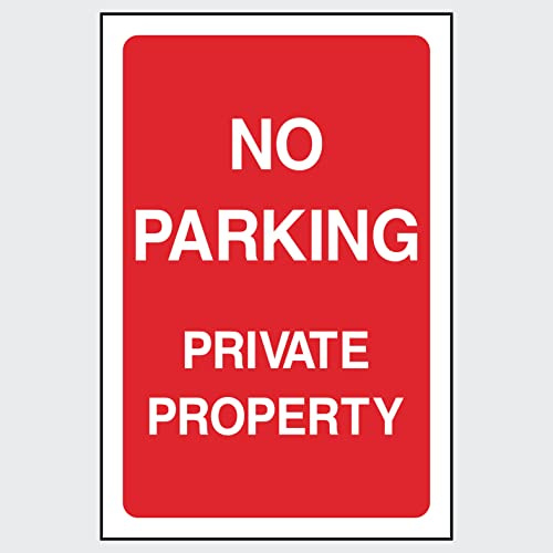 No Parking Private Property Sign - (Choose Size, Material & Fixing Option) (P8) Red/White