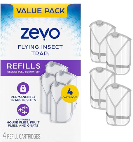 Zevo Repuesto de Trampa para Insectos voladores – para la Trampa para Moscas Zevo MAX y estándar para Interiores – Atrapa Mosquitos, Moscas de casa y Frutas – Fácil de Usar – Eliminación sin desorden